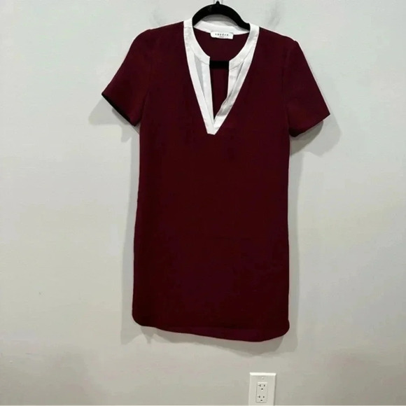 Sandro Raquel Burgundy Shift Dress Mod
Mini Designer Collar Retro Vibes size 1/S - Picture 2 of 9